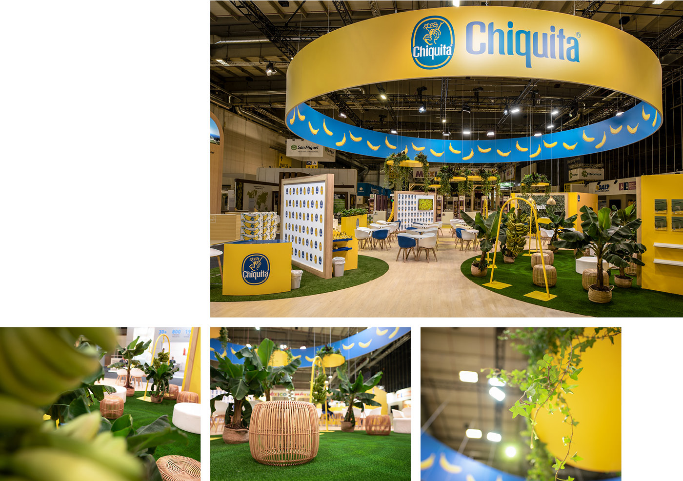 Collage vom dem Chiquita Messestand auf der Fruit Logistica 2019 in Berlin